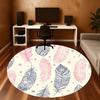 1pc feather pattern Round Chair mat Area Rug - Non-Slip, Floor Mat for Office, Bedroom, and Indoor Decor c1118022