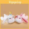 Cute Birthday Hat Prone Posture Rabbit Plush Doll Toy For Kids And Collectors