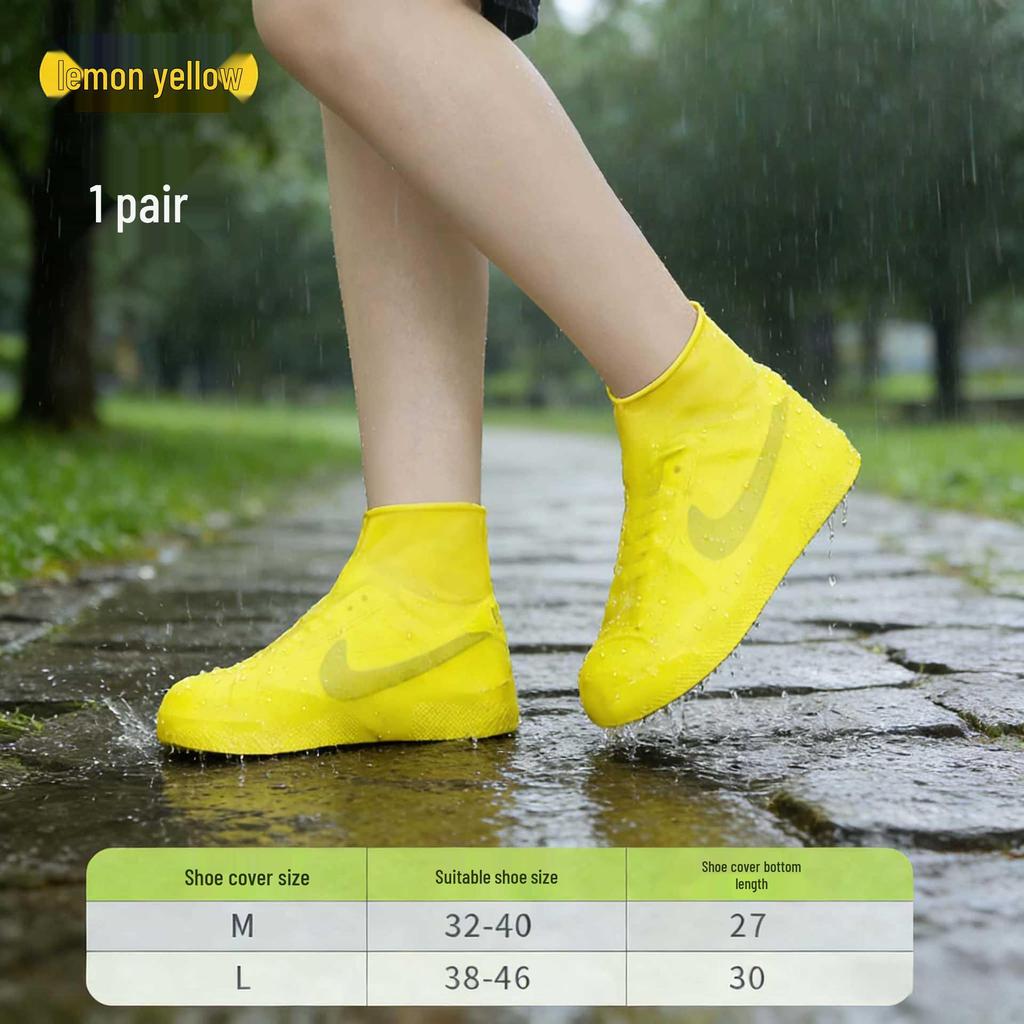 Waterproof, Non-Slip Rain Shoe Covers for Men & Women - Wear-Resistant, Thickened Latex Overshoes for Rainy Days
