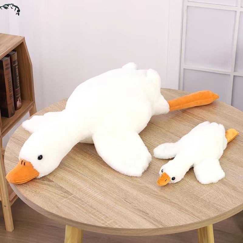 New big white goose plush toy throw pillow goose doll large doll birthday gift gift bed sleeping doll
