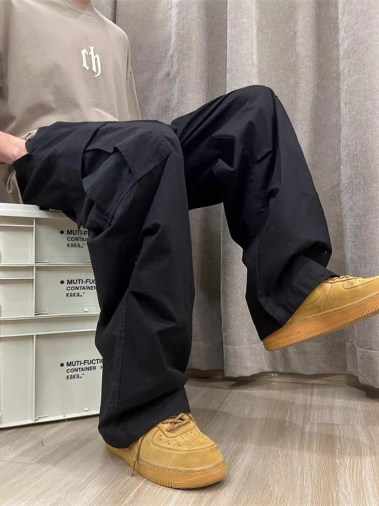 Unisex Retro Paratrooper Work Pants – Trendy Multi-Pocket Wide-Leg Streetwear