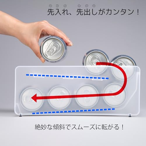 Inomata Chemical (Inomata-K) Rolling Can Stocker 350, Made In Japan, Holds 350mL Cans, Removes Cold Cans, Utilizes Internal Space, Product Code: 0383