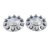 Pair of Chrome Front Axle Cover Set Glossy Wheel Hub Caps with 33mm Lug Nut Covers for Trucks Trailers Vehicles