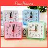 Candy-colored Bedroom Alarm Clock Portable Analog Dial Square Ornament