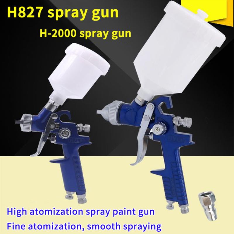 Professionelle HVLP-Spritzpistolen 0,8/1,0 mm Düse Mini 125 ccm Becher Spritzpistole Schwerkraft Airbrush Pneumatische Pistole zum Lackieren von Autos Aerograph