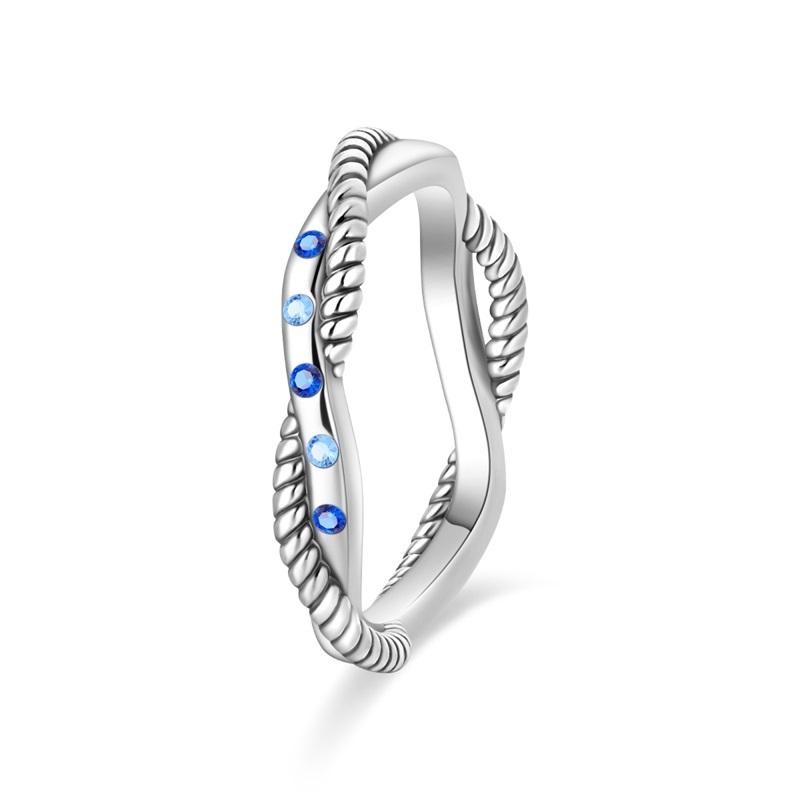 Retro 925 Sterling copper Sapphire Heart&Crown&Star Palace Pattern Ring Romantic Zircon Accessories