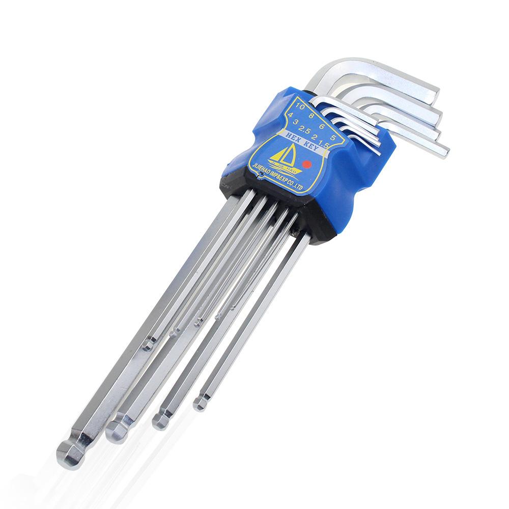 Allen Wrench Hex Key 9PCS Set METRIC SAE Standard Short Long Arm CRV Steel For Bicycle Motorcycle Repair Tools