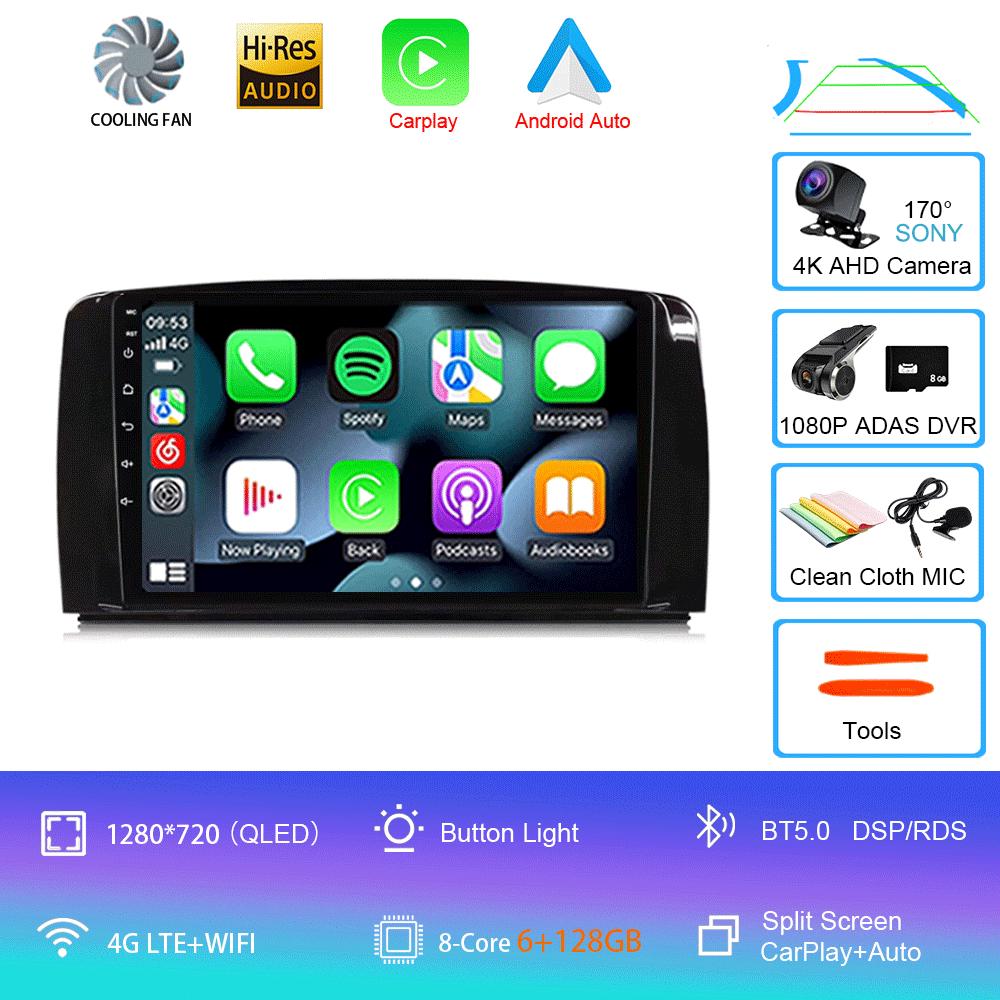 Android14 For Mercedes Benz R-class W251 R300 Car Radio Multimedia Video Player GPS Navigation Carplay Stereo 5G WIFI 360 Camera