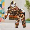Girls Hooded Long Sleeve Owl Book Printed Two Piece Set Kangaroo Pocket Cuffed Pants