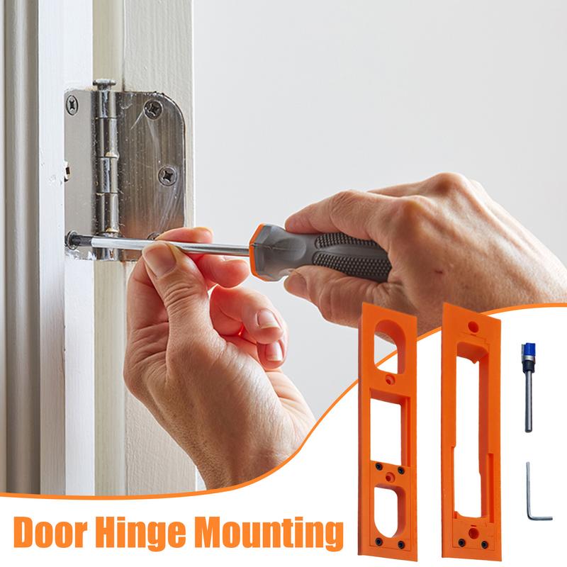 Door Hinge Router Jig Router Template For Door Hinges Quick Accurate Portable Set Mounting Tool For Exterior Woodworking Garage