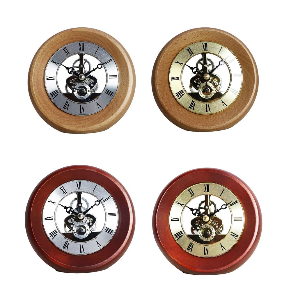 Retro Mechanical Clock, Metal Wall Clocks, Solid Wood Base, Copper Movement Decoration