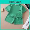 Childrens Summer Short Sleeve Shorts Pajamas With Soft Waffle Fabric For Kids