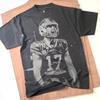 Josh Allen Handmade Bleached T-Shirt: Faded Black Cotton Unisex Tee