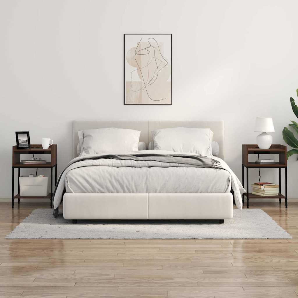 Nightstand Brown Oak Look 40 x 40 x 61 cm Engineered Wood
