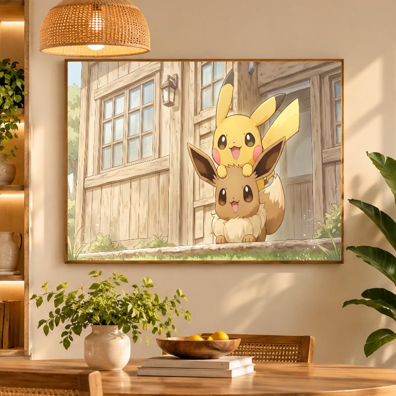 5D Diamond Painting Pikachu Eevee DIY Full Drill Diamond Art Kit Home Decoration