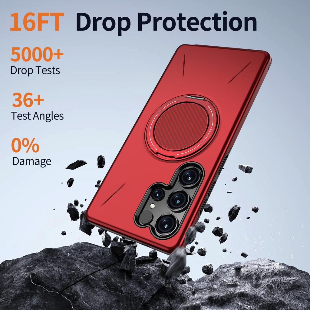 Business Magnetic Ring Kickstand Case for Samsung Galaxy S26 S25 S24 S23 Plus Ultra FE Shockproof Rugged PC+TPU Protection Cover