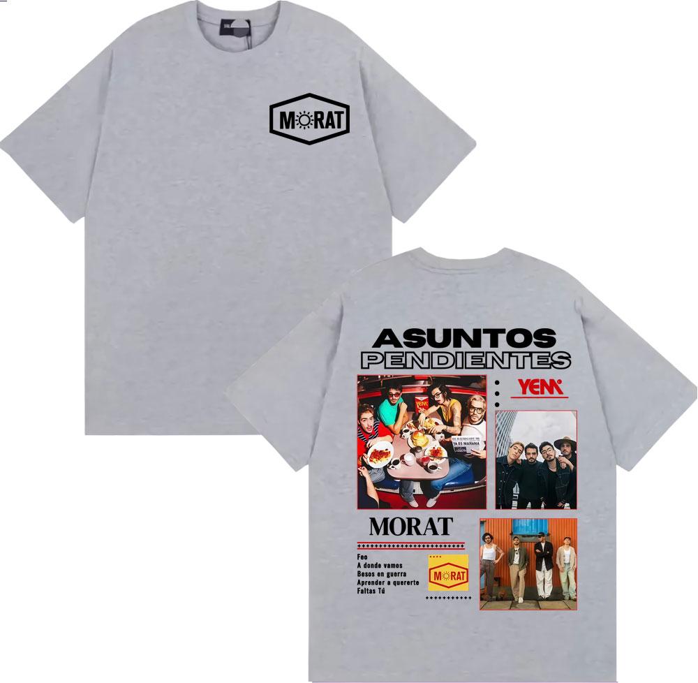 Morat Band Asuntos Pendientes 2025 Tour Tshirt Y2K Mens  Womens Hip Hop Punk Rock Short Sleeve Cotton Breathable Tshirt