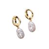 Korean Geometric Freshwater Pearl Stud Earrings - New Style