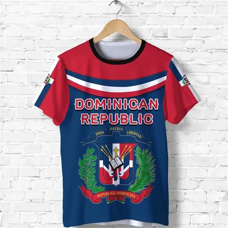 Dominican Republic Flag Map 3D Printed T Shirt For Men Clothes Fashion Male T-Shirt National Emblem Tshirt Independence Day Tee