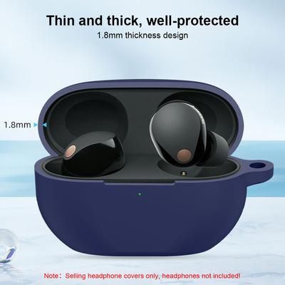 Silicone Headphone Box Case Waterproof Solid Color Wireless Headphones Cover Fall-protection Anti-loss for Sony WF-1000XM5
