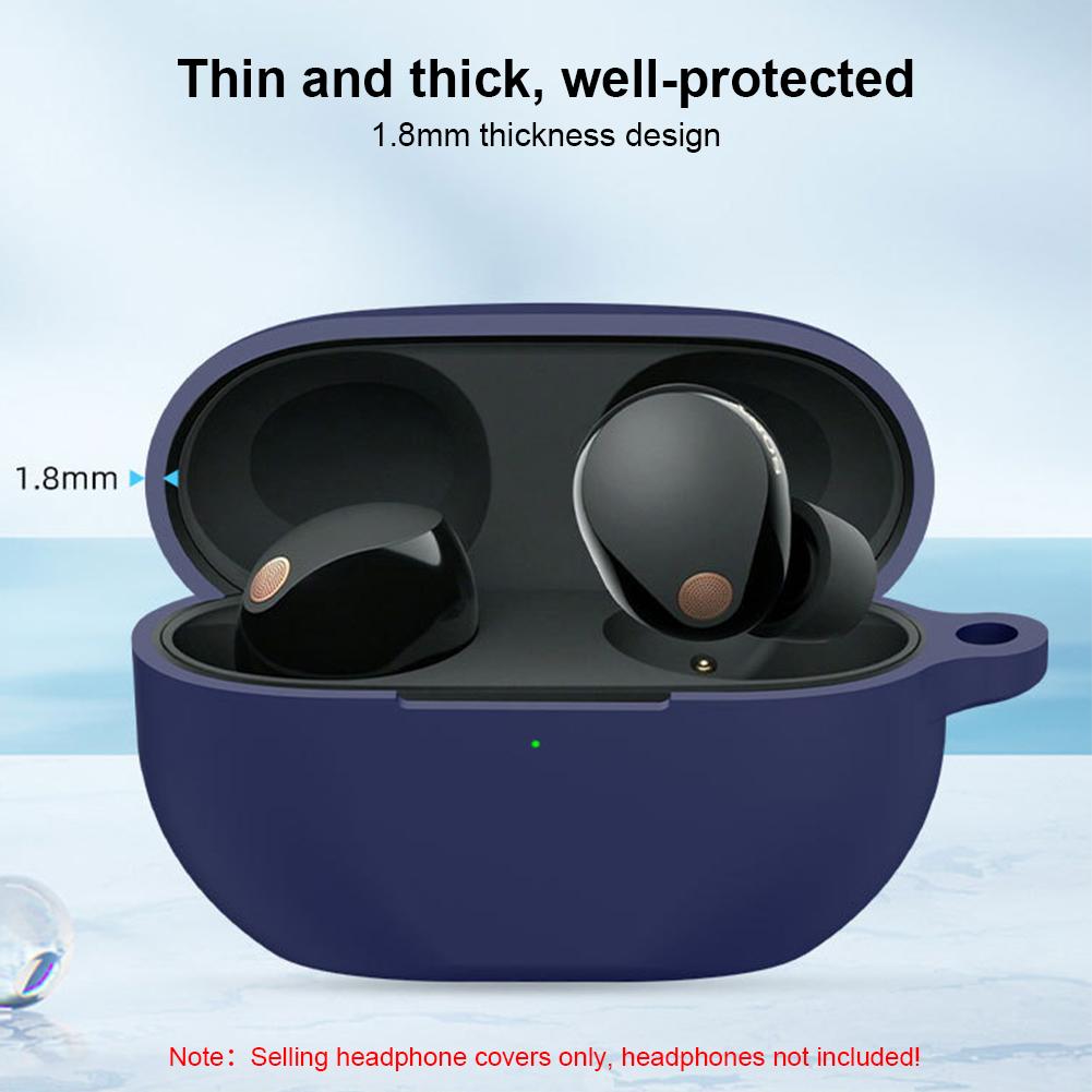 Silicone Headphone Box Case Waterproof Solid Color Wireless Headphones Cover Fall-protection Anti-loss for Sony WF-1000XM5