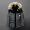 Mens Camo Solid Down Jacket Outdoor Winter Expedition Work Coat With Fur Collar Warm Loose Fit