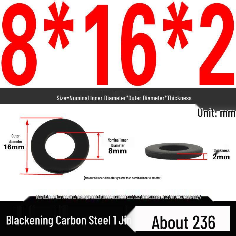 Blackened Thickened Oversized Metal Washer