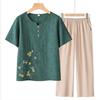 Elderly Women's Summer 2026 Short Sleeve Loose T-Shirt Two-Piece Set