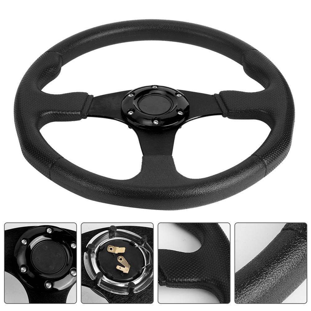 Volante da Corsa Sportivo 350mm/14in Deep Dish 6 Fori Accessorio Universale Modificato Nero