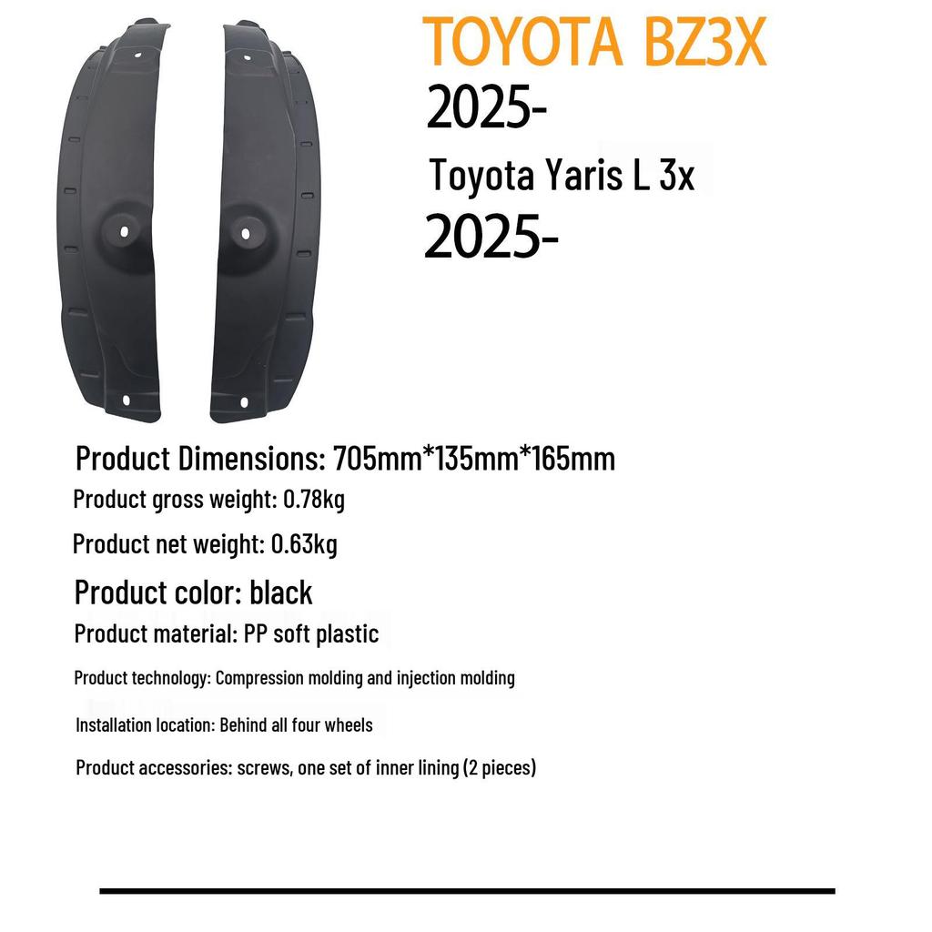 Rear Wheel Liner Fender for Toyota BZ3X 2025