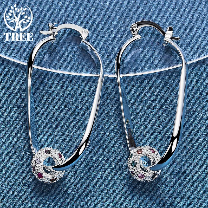 925 Stříbrné elegantní zásnubní barevné náušnice