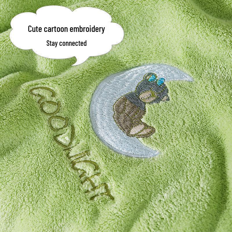 Cartoon Jade Face Towel & Quick-Dry Baby Blanket - Soft, Absorbent Bath Towel for Children