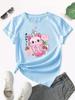 Boba Tea Cat Bubble Print T-Shirt, Kawaii Crew Neck Short Sleeve T-Shirt For Spring & Summer, WoUnisex Clothing Unisex