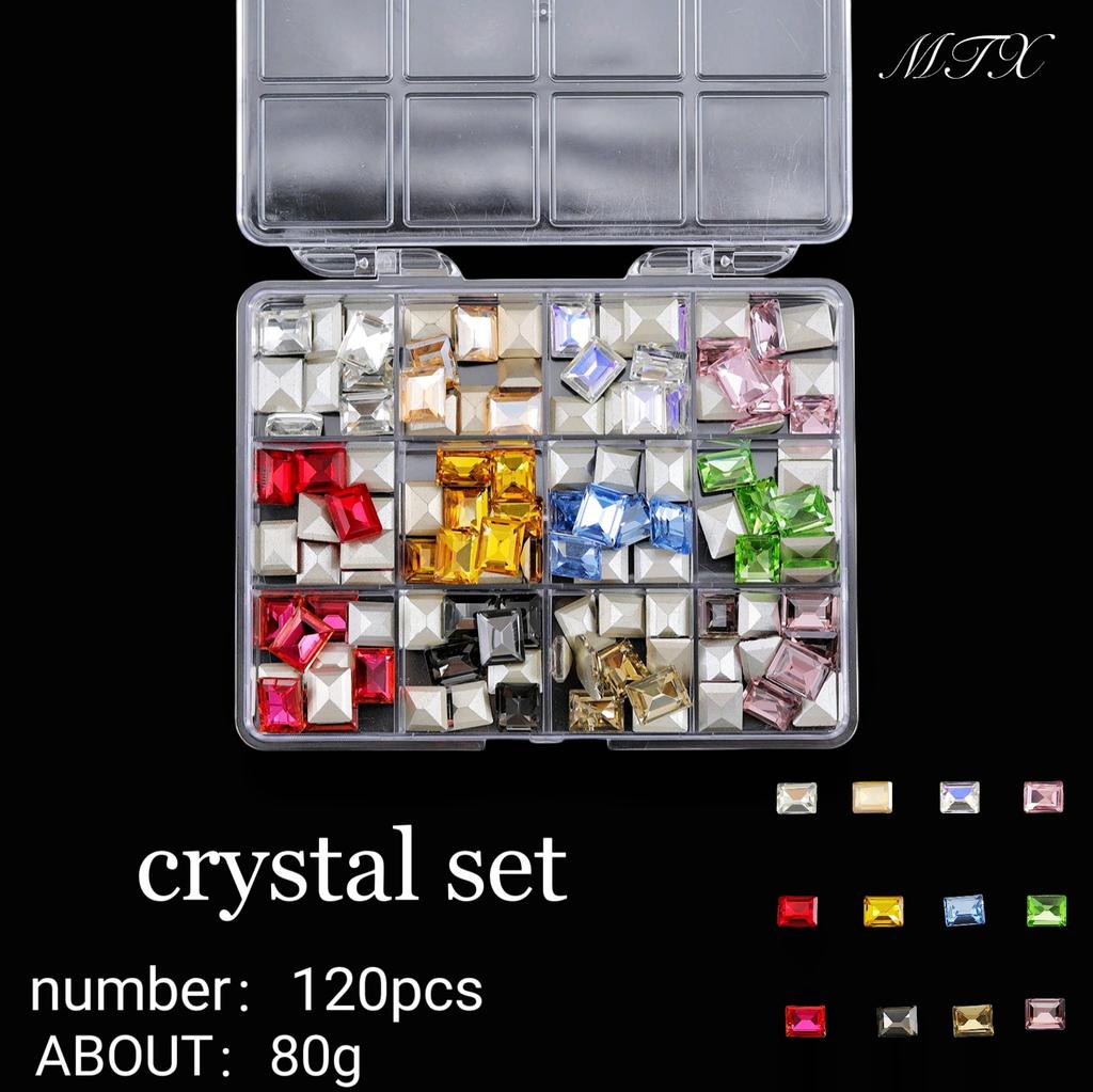 Pointed Bottom Drill Heterosexual Mixed Diamond Nail Art Jewelry Mixed Style Mixed Round Glass Diamond Rhinestone Nail Decoration