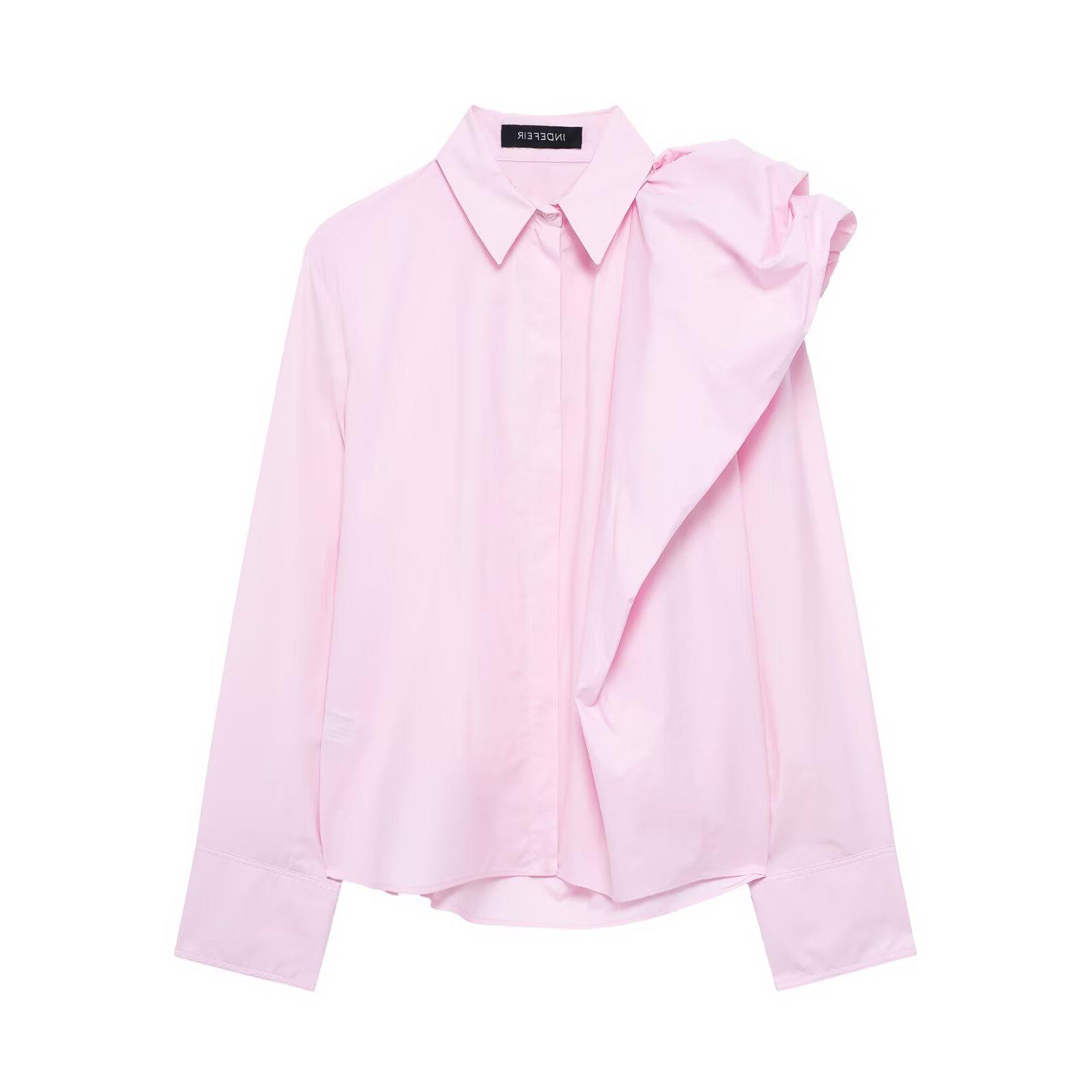

TAOP&ZA Spring/Summer Women s Elegant Poplin Shirt Top Extra Small