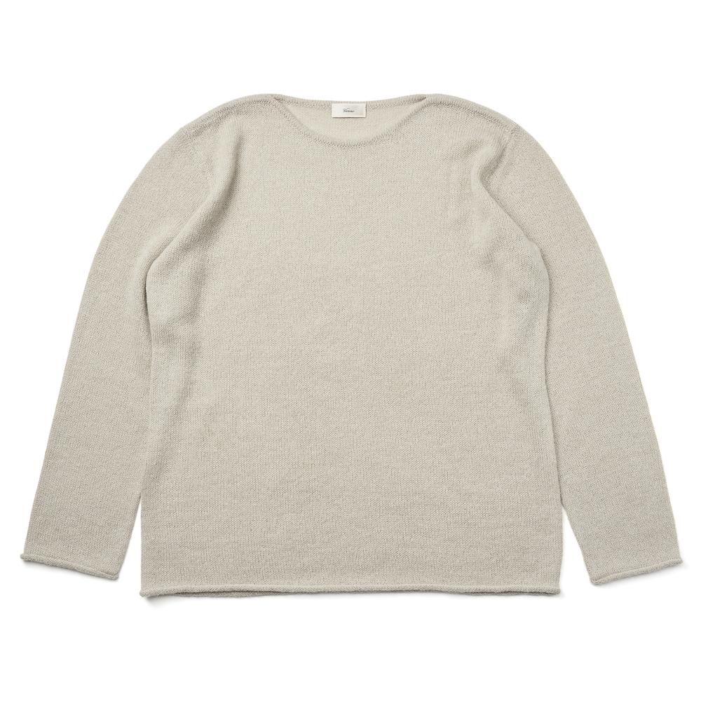 Berno [Casual] Alpaca Piping Crew-Neck Knit L.Gray L