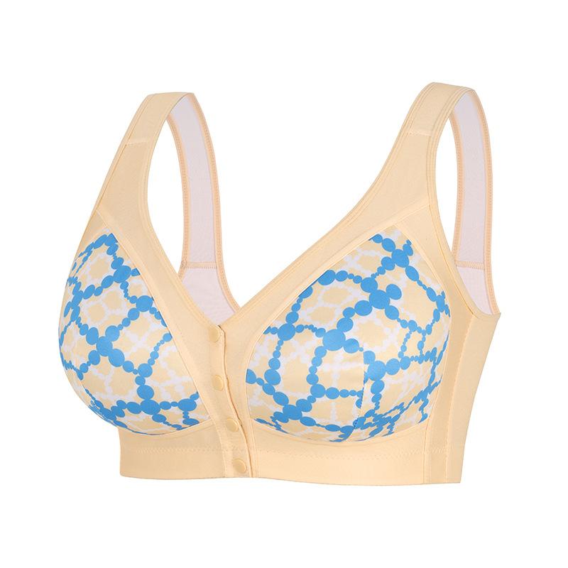 0XL-6XL חזייה ללא ברזלים עם סגירה קדמית, בסגנון גופייה, מודפסת, למידות גדולות