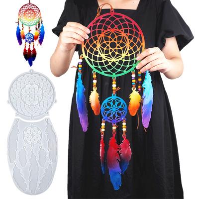 Handmade DIY Dream Catcher Dropping Gel Mold Large Pendant Hanging Jewelry Ornament Decoration Silicone Mold