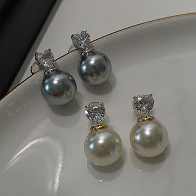 Pearl Simple Niche Design High-End Exquisite Light Luxury Atmosphere High-End Love Zircon