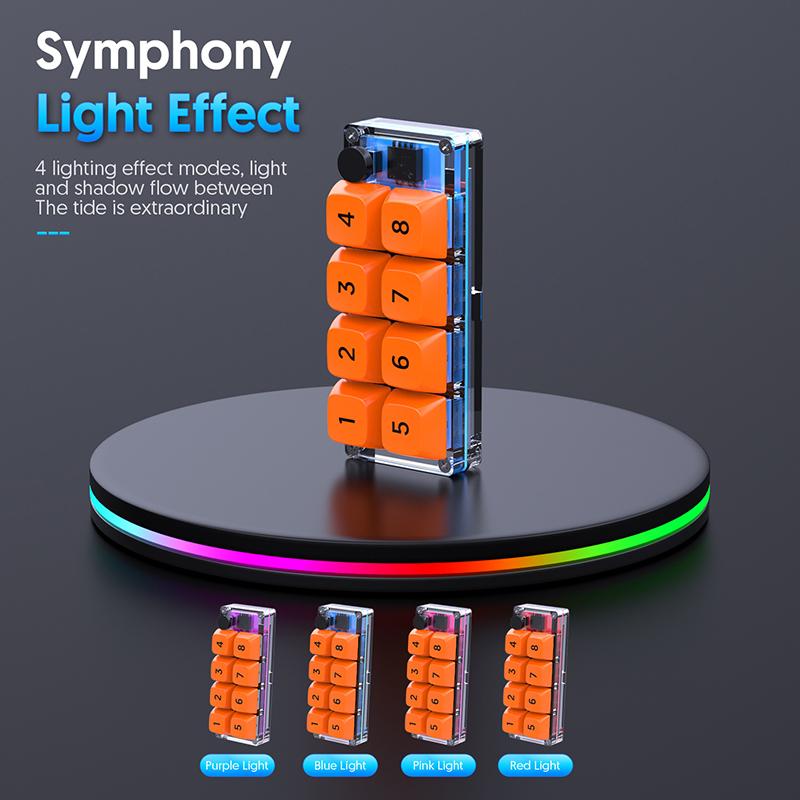 8 Key Shortcut Macro Programmable Fully Hot Swappable Mechanical Switch Gaming Mini Keyboard One-Piece Computer Accessories