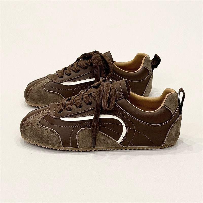 Retro Farbblock Flache Silberne Sneaker für Damen – 2025 Atmungsaktive Vielseitige Lässige Skate-Schuhe