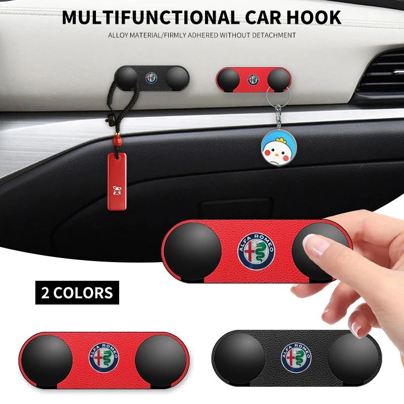 ACPXJ1 Car Double Hook Storage Hanging Hooks Accessories For Alfa Romeo Giulia Stelvio Giulietta 156 159 147 Mito Tonale Brera Dis