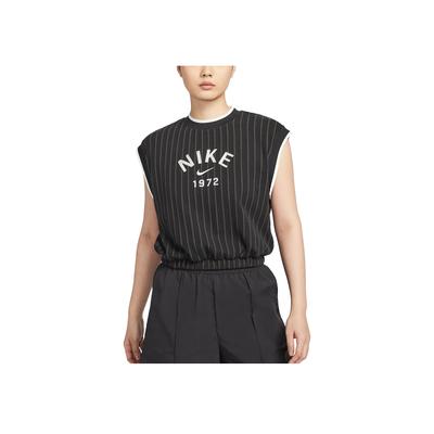 Sportswear Loose Retro Comfortable Soft Sports Vest Women Tops Black Velvet-Brown Sail HV2093-010