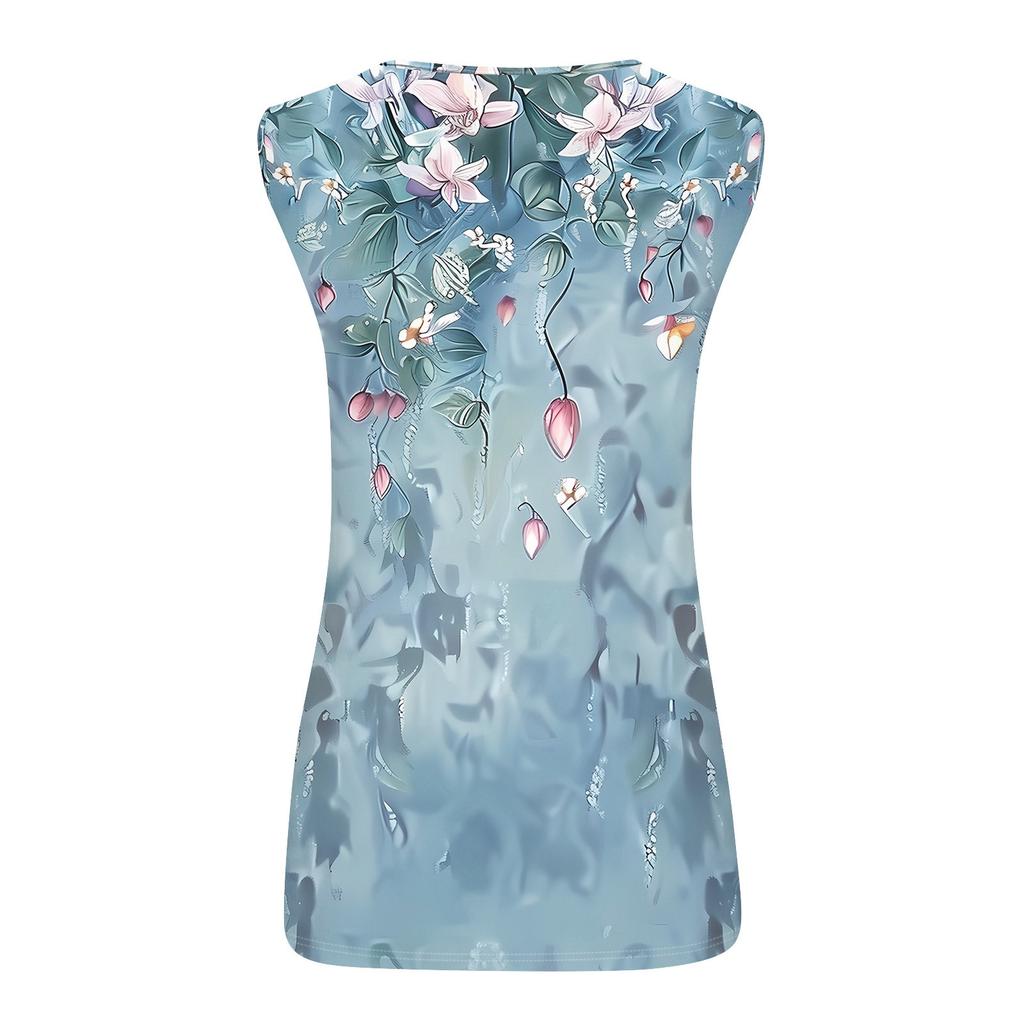 Womens Tank Top V Neck Basic Printed Casual Flowy Sleeveless Deep Side Cut Tops For Women