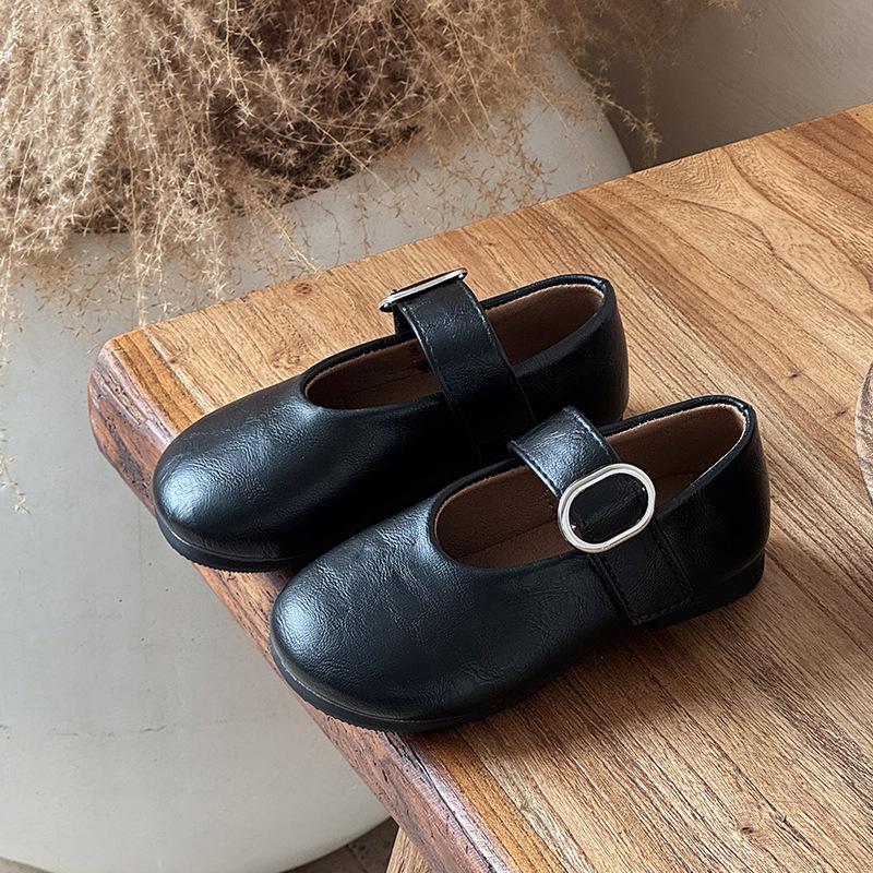 

Child Fashion Small Leather Shoe Four Seasons New Korean Edition Girl Soft Soled Single Girl Anti Slip Loafers Bean Shoe 36