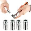 3pcs 1/4" Square Drive To 1/4" Hex Shank Socket Bits Converter Quick Release Screwdriver Holder Impact Socket Conversion Adapter