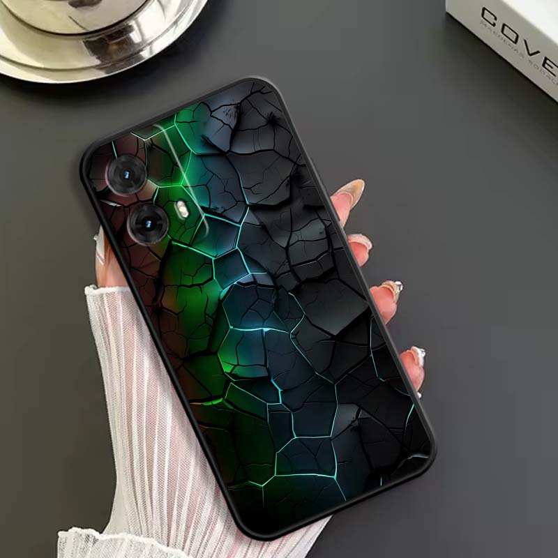 Creative metal style pattern For Motorola G85 Edge 50 G24 G35 G14 G04 40 G72 G34 G G54 G13 G32 5G Black Phone Case