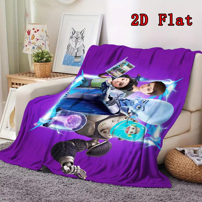 Megamind 2D Flat Pattern Flannel Blanket High quality All Seasons Warmth and Comfort Perfect for Christmas Gifts.NMT0928227
