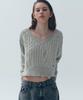 Sopeuteuseoul Damaged V-Neck Sweater [Ivory]