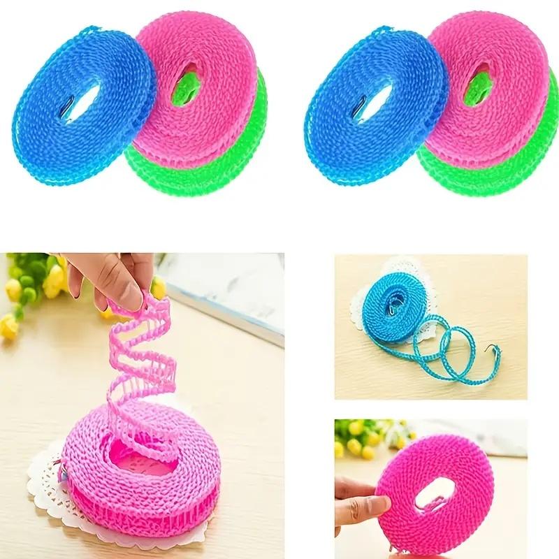 Windproof Retractable Clothesline, 5m - Adjustable Travel Laundry Line for Indoor/Outdoor, Camping, Home & Hotel Use